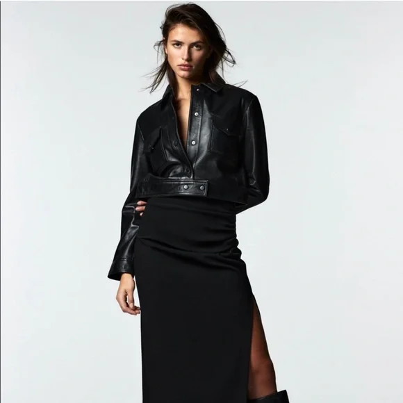 Zara Skirts Zara Draped Pencil Skirtblack Ref 800878 Xs Poshmark